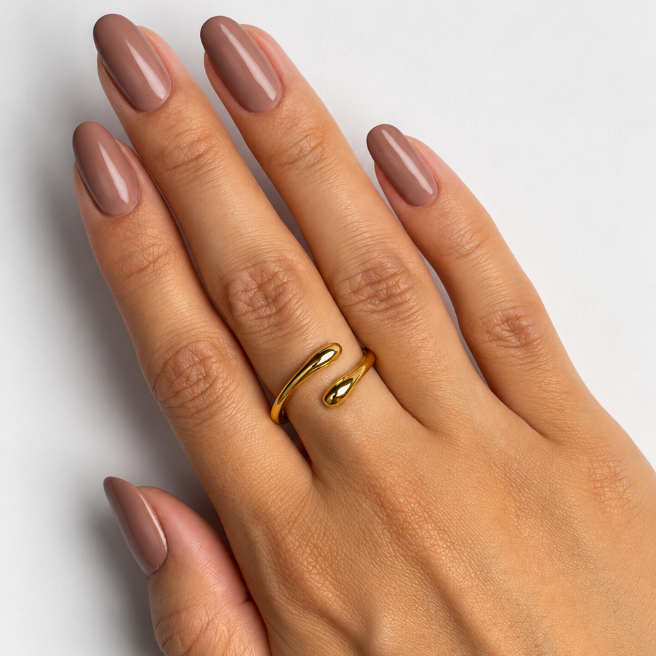 Anel Ajustável Banhado em Ouro 18k