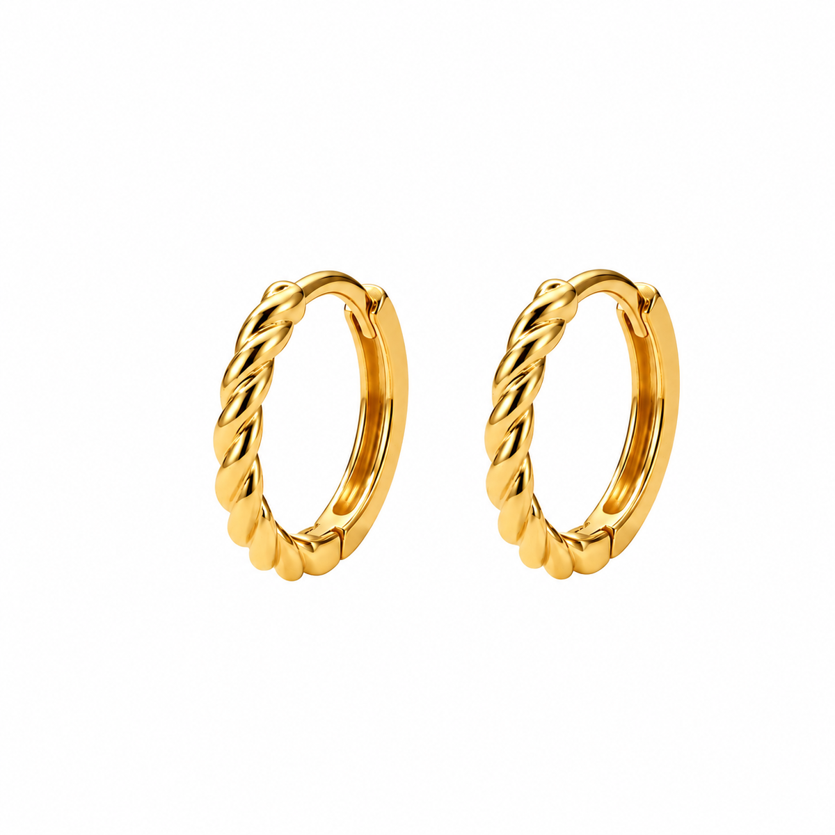 Brinco Argola Torcida Banhado em Ouro 18k