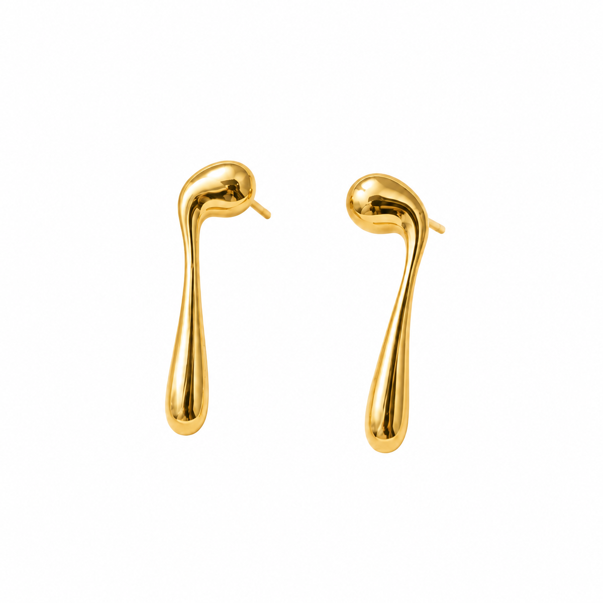 Brinco Orgânico Banhado em Ouro 18k