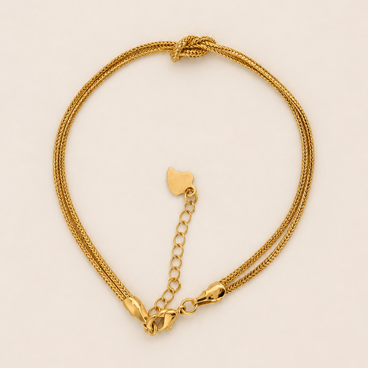Pulseira Nó Banhada a Ouro 18K