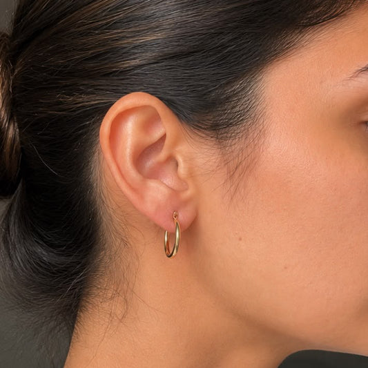 Brinco Argola Delicada Banhada em Ouro 18k