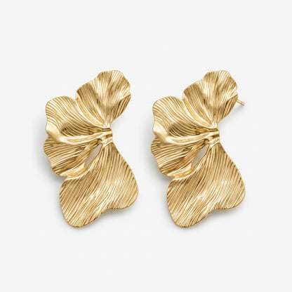 Brinco Maxi Flor Banhado em Ouro 18k