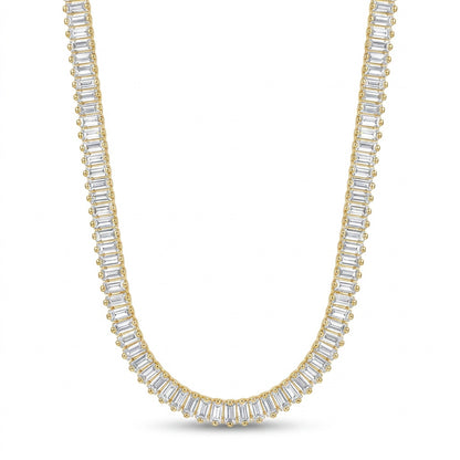 Choker Riviera Baguete Banhada em Ouro 18k