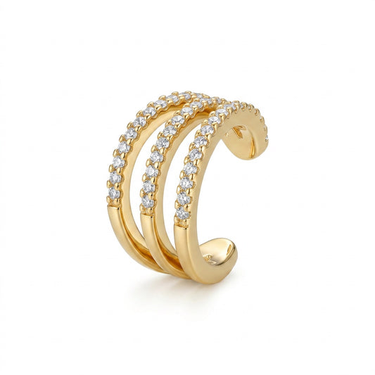Piercing Fake Cravejado Banhado em Ouro 18k