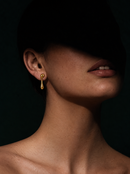 Brinco Orgânico Banhado em Ouro 18k