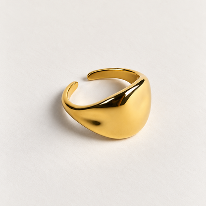 Anel Ajustável Orgânico Banhado em Ouro 18k