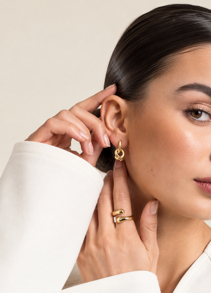 Brinco Nó Banhado em Ouro 18k