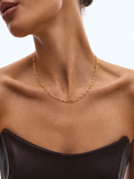Colar Elos Clássico Banhado em Ouro 18k