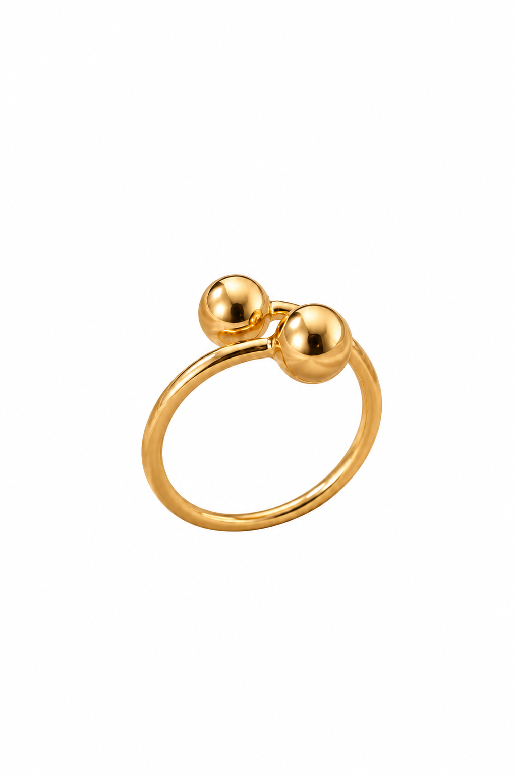 Anel Ajustável Bolinha Banhado em Ouro 18k