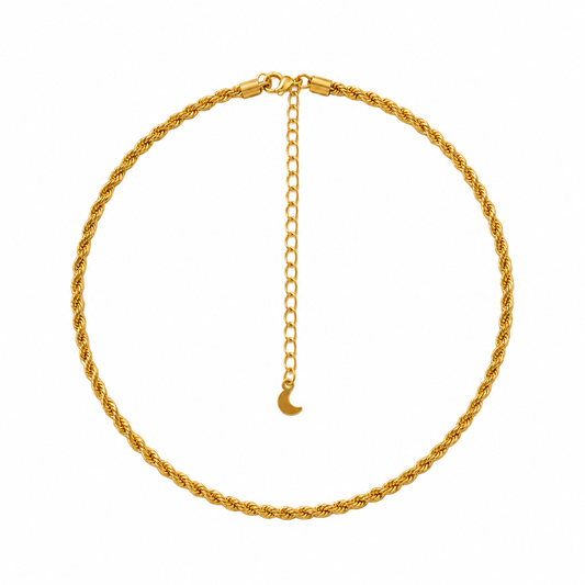 Colar Choker Cordão Baiano Banhado em Ouro 18k