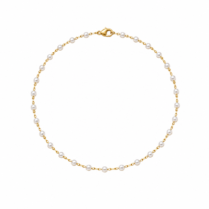 Colar Choker Banhado em Ouro 18k com Pérolas