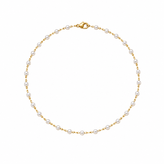 Colar Choker Banhado em Ouro 18k com Pérolas