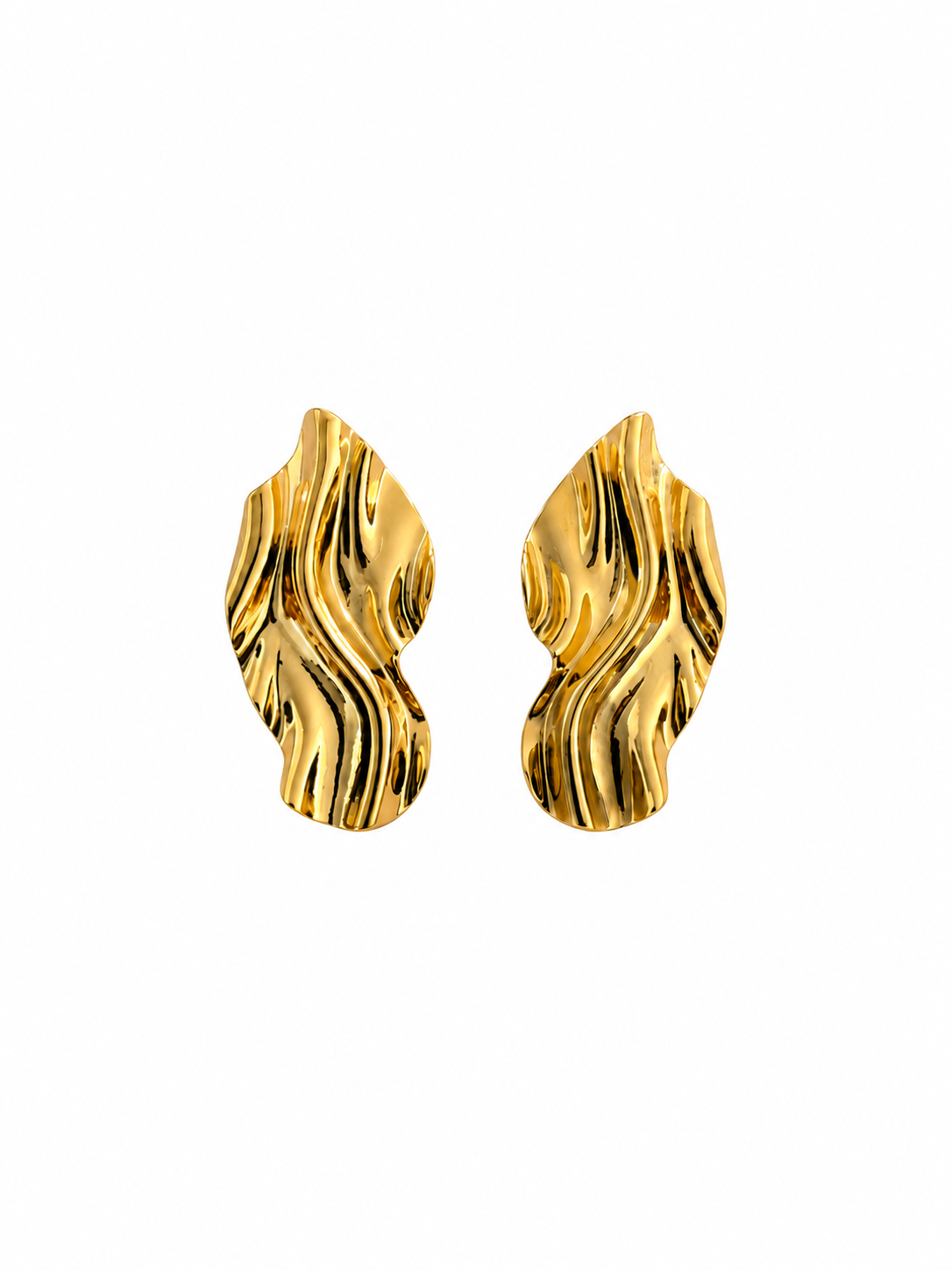 Brinco com Forma Orgânica Banhado em Ouro 18k