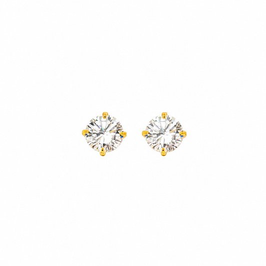 Brinco Solitário Cristal Banhado em Ouro 18k