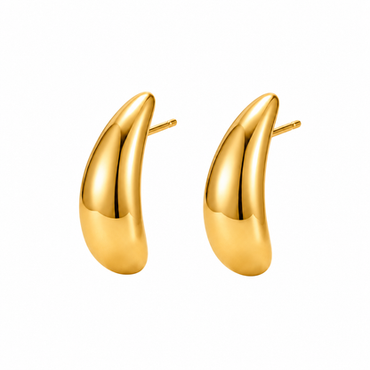 Brinco Forma Orgânica Banhado em Ouro 18k