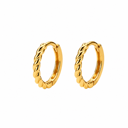 Brinco Argola Torcida Banhado em Ouro 18k