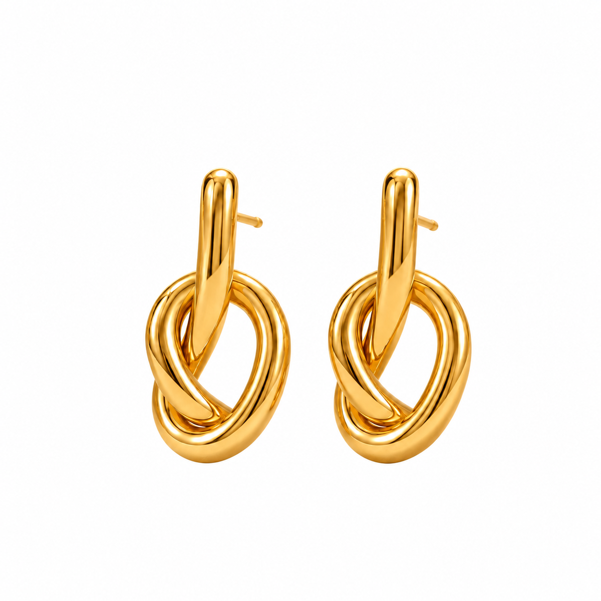 Brinco Nó Banhado em Ouro 18k