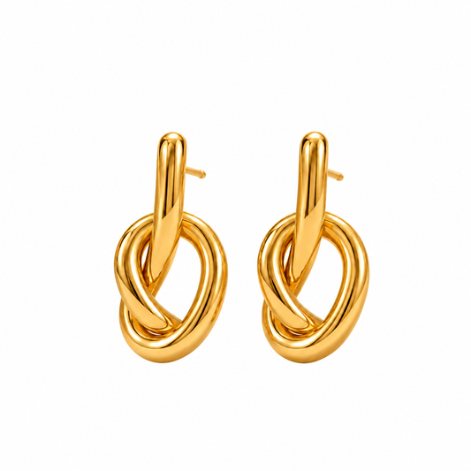 Brinco Nó Banhado em Ouro 18k