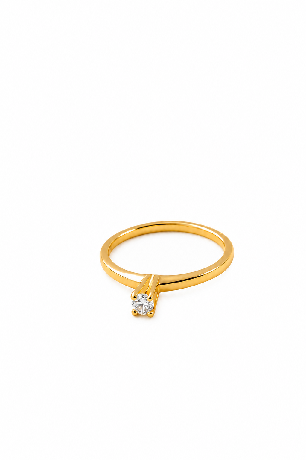 Anel Solitário Micro Zircônia Banhado em Ouro 18k