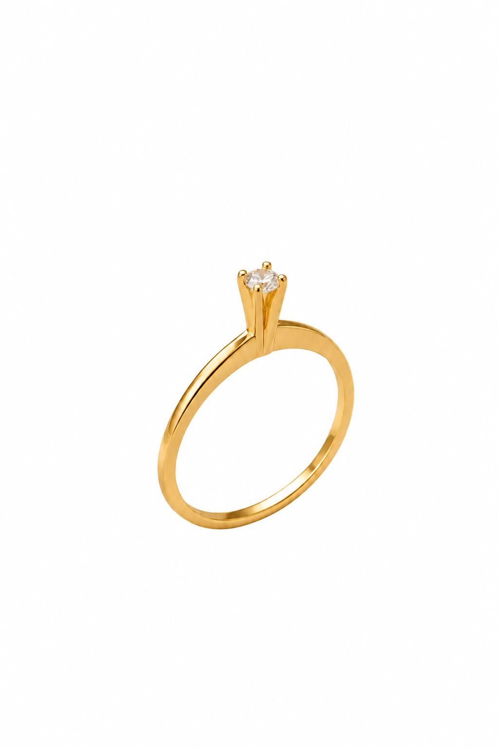 Anel Solitário Micro Zircônia Banhado em Ouro 18k