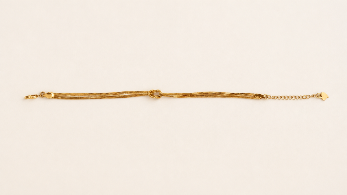 Pulseira Nó Banhada a Ouro 18K