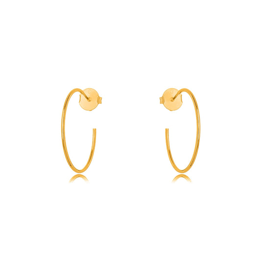 Brinco Argola Lisa Banhado em Ouro 18k