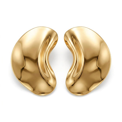 Brinco Maxi Orgânico Banhado em Ouro 18k