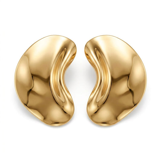 Brinco Maxi Orgânico Banhado em Ouro 18k