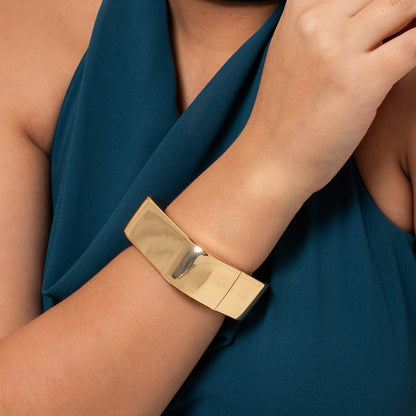 Bracelete Geométrico Maxi Banhado em Ouro 18k