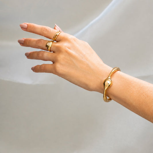 Bracelete Gota Banhado em Ouro 18k
